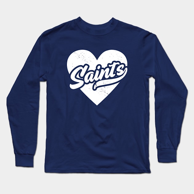 Vintage Saints School Spirit // High School Football Mascot // Go Saints Long Sleeve T-Shirt by SLAG_Creative